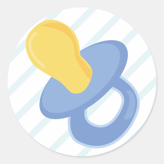 Boy Pacifier Ronde Sticker (Voorkant)