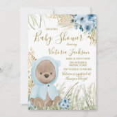 Boy Pampas Grass Baby shower Invitation Kaart (Voorkant)