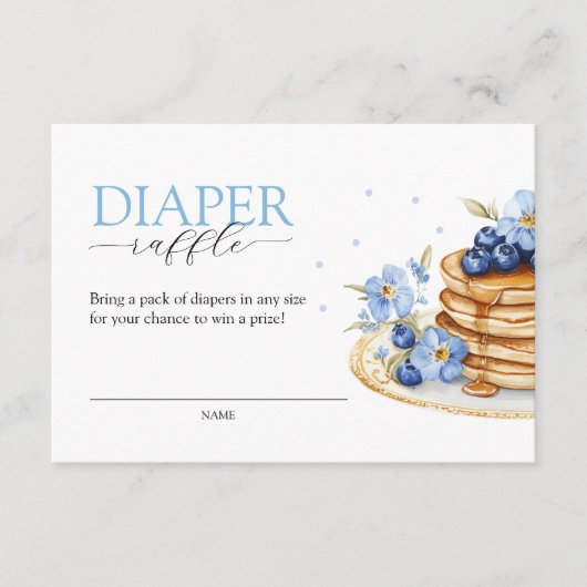 Boy Pancake Baby Brunch Luier Raffle Baby shower Informatiekaartje (Voorkant)