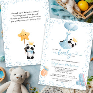 Boy Panda Barly Wachten Boek Aanvraag Baby shower Kaart