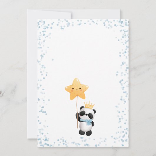 Boy Panda Barly Wait Baby shower Kaart (Achterkant)