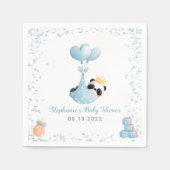 Boy Panda Beer Blauw Baby showers servetten (Voorkant)