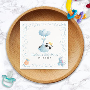 Boy Panda Beer Blauw Baby showers servetten