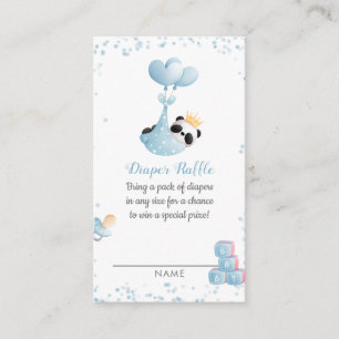 Boy Panda Beer Luier Raffle Baby shower Informatiekaartje