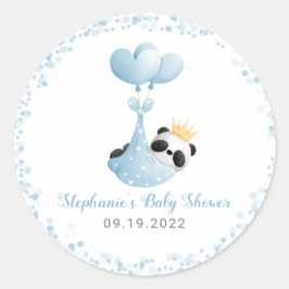 Boy Panta Beer blauw Baby shower Ronde Sticker