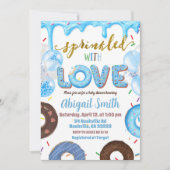 Boy Pastel Donut Sprinkled with Love Invitation Kaart (Voorkant)
