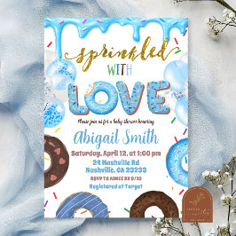 Boy Pastel Donut Sprinkled with Love Invitation Kaart