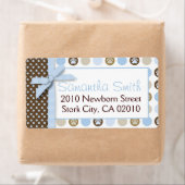 Boy Paw Print Polka Dots Verzendlabel (Insitu)