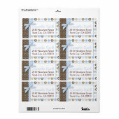 Boy Paw Print Polka Dots Verzendlabel (Full Sheet)