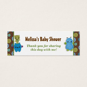 Boy Peek a Boo Monsters Baby shower Favor Tags PAB Mini Visitekaartjes