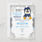 Boy Penguin Winter Uitnodiging voor het Baby showe (Voorkant)