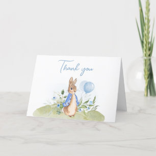 Boy Peter Rabbit Baby shower Bedankkaart