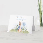 Boy Peter Rabbit Baby shower Bedankkaart (Voorkant)