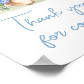 Boy Peter Rabbit Baby shower Bedankt voor je komst Poster (Hoek)