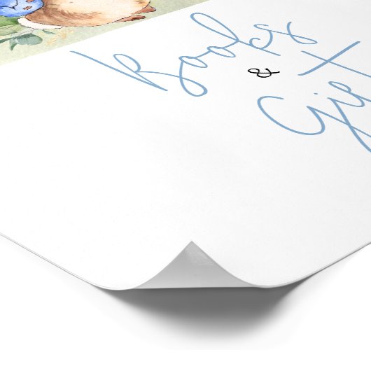 Boy Peter Rabbit Baby shower Boeken en geschenken Poster (Hoek)