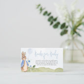 Boy Peter Rabbit Baby shower Boeken voor Baby Informatiekaartje (Staand voorkant)