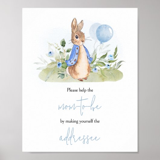 Boy Peter Rabbit Baby shower Envelope Poster (Voorkant)