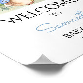 Boy Peter Rabbit Baby shower Welkom Poster (Hoek)