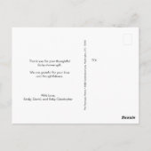 Boy Photo Blauw Goud Lijst Baby shower Dank u Briefkaart (Achterkant)