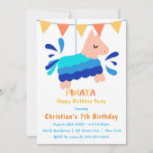 Boy Piñata 7th Birthday Invitations (Voorkant)