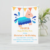 Boy Piñata 7th Birthday Invitations (Staand voorkant)