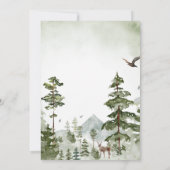 Boy Pine Tree Deer Forest Mountain Baby shower Kaart (Achterkant)