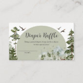 Boy Pine Tree Forest Baby shower Luier Raffle Informatiekaartje (Voorkant)