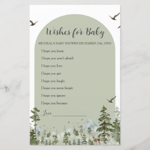 Boy Pine Tree Forest Baby shower Wensen voor Baby