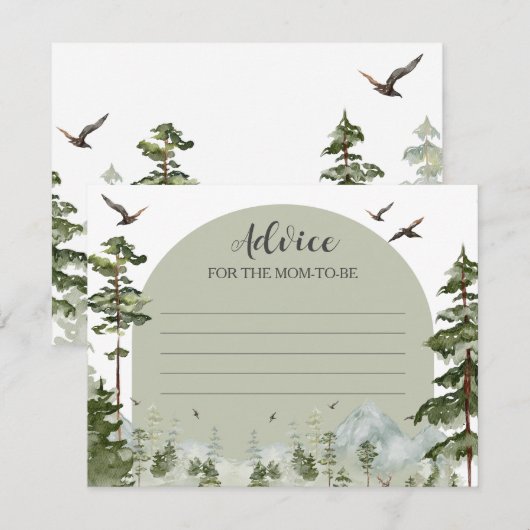 Boy Pine Tree Forest Mountain advies voor mama Informatiekaartje (Voorkant / Achterkant)