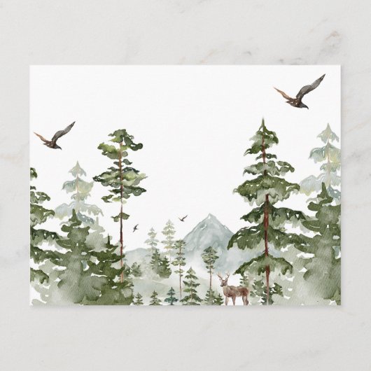 Boy Pine Tree Forest Mountain advies voor mama Informatiekaartje (Achterkant)