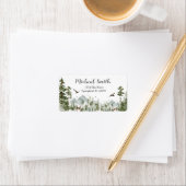 Boy Pine Tree Forest Mountain Baby shower Adres Etiket (Insitu)