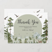 Boy Pine Tree Forest Mountain Baby shower Bedankkaart (Voorkant / Achterkant)
