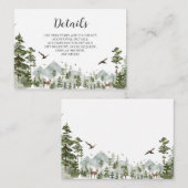 Boy Pine Tree Forest Mountain Baby shower Details Informatiekaartje (Voorkant / Achterkant)