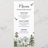 Boy Pine Tree Forest Mountain Baby shower Menu (Voorkant)