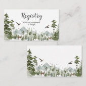 Boy Pine Tree Forest Mountain Baby shower Registry Informatiekaartje (Voorkant / Achterkant)