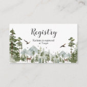 Boy Pine Tree Forest Mountain Baby shower Registry Informatiekaartje (Voorkant)