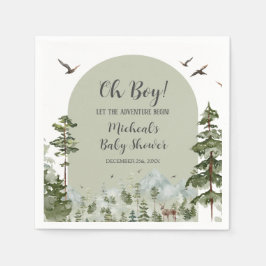 Boy Pine Tree Forest Mountain Baby shower Servet