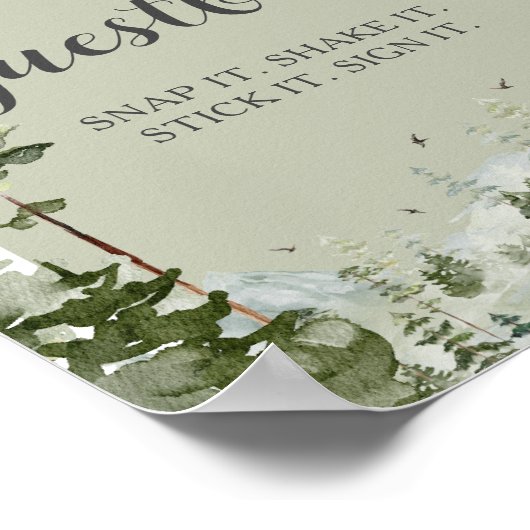 Boy Pine Tree Forest Mountain Fotogastenboek Poster (Hoek)