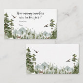 Boy Pine Tree Forest Mountain Hoeveel Snoepjes Informatiekaartje (Voorkant / Achterkant)