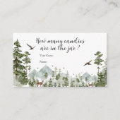 Boy Pine Tree Forest Mountain Hoeveel Snoepjes Informatiekaartje (Voorkant)