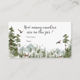 Boy Pine Tree Forest Mountain Hoeveel Snoepjes Informatiekaartje