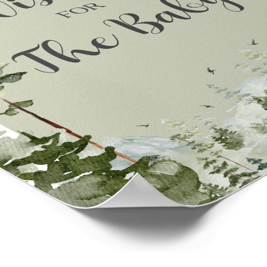 Boy Pine Tree Forest Mountain Laat uw wensen achte Poster (Hoek)