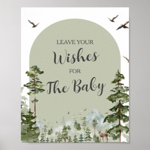 Boy Pine Tree Forest Mountain Laat uw wensen achte Poster