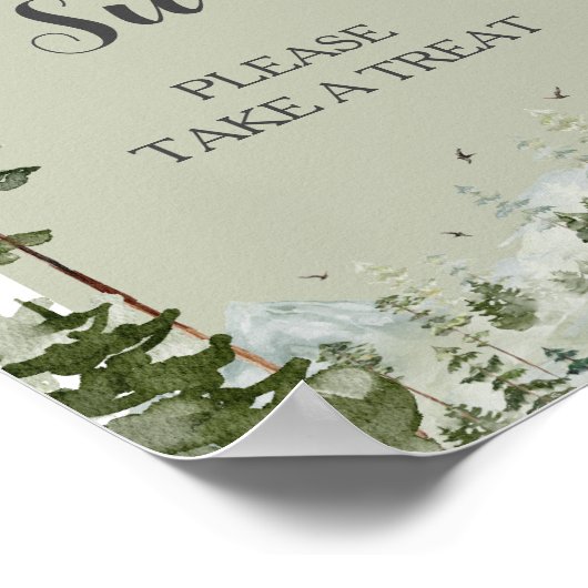 Boy Pine Tree Forest Mountain Liefde is zoet Poster (Hoek)