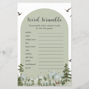 Boy Pine Tree Forest Mountain Word Scramble spel