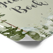 Boy Pine Tree Mountain Baby shower Gastboek Poster (Hoek)