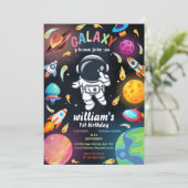 Boy Planet Alien Stars Space Galaxy 1e Verjaardag Kaart (Staand voorkant)