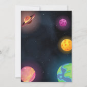 Boy Planet Alien Stars Space Galaxy 1e Verjaardag Kaart (Achterkant)
