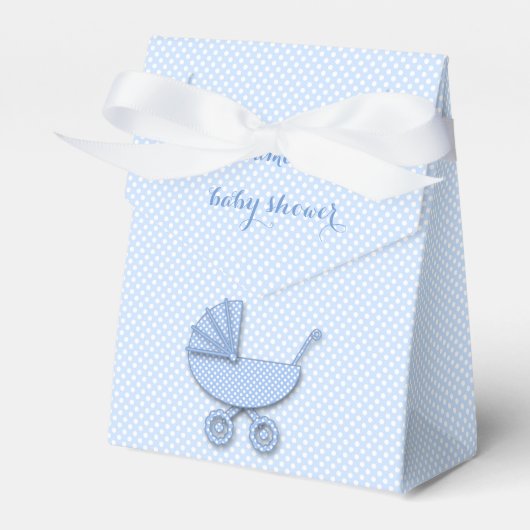 boy polka dots baby stroller bedankdoosjes (Voorkant Zijde)