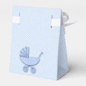 boy polka dots baby stroller bedankdoosjes (Achterkant)